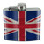 Rustic Distressed United Kingdom British Flag Stainless Steel 5oz Hip Drink Kidney Flask