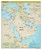 Gifts Delight Laminated 24x28 Poster: Large Scale Detailed Political map of The Middle East with Relief, Major Cities and Capitals