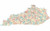 ConversationPrints KENTUCKY ROAD MAP GLOSSY POSTER PICTURE PHOTO state city county louisville