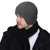 Muryobao Men's Knit Cuffed Beanie Warm Winter Fleece Lined Earflaps Hat Soft Acrylic Beanie Ski Skull Cap Dark Grey
