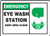 Accuform MFSD927VP Plastic Safety Sign, Legend "EMERGENCY EYE WASH STATION KEEP AREA CLEAR" with Graphic, 10" Length x 14" Width x 0.055" Thickness, Green/Black on White