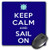 3drose Keep Calm Ad Sail On Navy - Mouse Pad