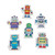 Fun Express - Robot Eraser - Stationery - Pencil Accessories - Erasers - 24 Pieces