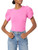 Amazon Essentials Women's Classic-Fit Twist Sleeve Crewneck T-Shirt, Bright Pink, Medium