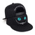 Unisex Flat Bill Baseball Caps, Adjustable Snapback Hat, Cat Face Embroidery Black