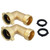 Garden Hose Elbow Connector 90 Degree 3/4" Solid Brass Hose Adapter 2pcs with Extra 2 Pressure Washer