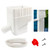 Nesyd Rain Barrel Diverter Kit, Rainwater Collection System Fits 2" x 3" Gutter Downspout Diverter, Rain Water Catching System Collect Rainwater for Garden and Lawn Watering with 40" Hose - White