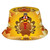 Thanksgiving Turkey Bucket Hat Autumn Harvest Hats Fall Leaf Fisherman Cap Outdoor Travel Beach Sun Hat for Men Women Yellow