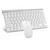 Wireless Keyboard and Mouse Combo, Compact Quiet Wireless Keyboard and Mouse Set 2.4G Ultra-Thin Sleek Design for Windows, Computer, Desktop, PC, Notebook, Laptop (GHKM03 Silver White)