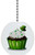 St. Patricks Day Cupcake with Hat Solid Ceramic Fan Pull