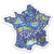 France Travel Map - 3" Vinyl Sticker - for Car Laptop Water Bottle Phone - Waterproof Decal