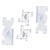 4Pcs Sewing Measuring Gauge,Irregular Sewing Aluminum Ruler for Quilting Sewing and Patchwork,Plastic