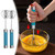 2PC Semi-automatic Whisk, 10in Stainless Steel Eggs Whisk Hand Push Rotary Whisk Blenders Semi Auto Eggs Stirrer Eggs Scrambler for Blending, Whisking, Frothing, Beating & Stirring #A