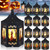 12 Pcs Halloween Lantern with Flickering LED Candle Decorative Pumpkin Witch Bird Lanterns Vintage Mini Candle Lanterns Hanging Spooky Halloween Lanterns for Halloween Decorations Table Centerpiece