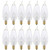 (Pack of 12) 60 Watt Clear Candelabra Base (E12) Flame Tip 120V Decorative Dimmable Chandelier Lights Bulbs