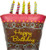Northstar Balloons 31" Northstar Birthday Cake With Candles Foil Balloon, Multicolor