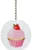 Carolina Hardware and Decor 1916FStrawberry Cupcake with Strawberry Solid Ceramic Fan Pull