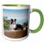3dRose 88790_7 A Border Collie dog-US05 ZMU0102-Zandria Muenc Ceramic Mug Green/White