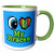 3dRose 106308_7 Bright Eye Heart I Love My Braces Ceramic Mug Green/White