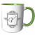 3dRose 154345_7 Initial letter V personal monogrammed fancy black Ceramic Mug Green/White