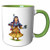 3dRose 203891_7 Print of Retro Native American Doll Ceramic Mug Green/White