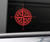 Compass Vinyl Decal Laptop Car Truck Bumper Window Sticker, 5.5" x 5.5", Red