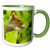 3dRose 96907_7 Western Gray Squirrel, Lily of The Valley-US48 T Ceramic Mug Green/White