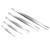 Hysagtek 5 Pcs Stainless Steel Tongs Tweezer Set Thumb Dressing Forceps Plant Grass Garden Tweezers with Serrated Tips Surgical Seafood Kitchen Tool,4.9'/6.3'/7.9'/9.8'/11.8'
