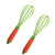 HEMOTON 2pcs Hand Blender Silicone Whisk Beaters for Hand Mixer Egg Whisk Balloon Whisk Carrot Shaped Handle Egg Blender Kitchen Mixer Egg Beater Whisk for Blending Tool Manual