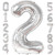 KatchOn, Giant Silver Number 2 Balloon - 50 Inch | Silver Number Two Balloon | Two Balloon for 2 Year Old Boy Birthday Decorations, 2 Party Balloons | 2 Birthday Balloon for 2nd Birthday Decorations