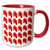 3dRose Boxing Glove Pattern Two Tone Red Mug, 11 oz, Multicolor