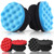 BBTO 6 Pcs Tire Hex Grip Dressing Applicator Washable Tire Shine Applicator Dressing Pad Car Detailing Foam Sponge Reusable Tire Cleaner Sponge for No Slip Tire (Black, Red, Blue, 4.33 Inch Diameter)