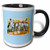 3dRose 169763_4 Greetings From Atlanta Georgia Bold Letters With Scenes Of The City Two Tone Mug, 11 oz, Black