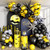 133PCS Black Yellow and Silver Balloons Arch Garland Kit, Bat-Theme Balloon Arch for Man with Starburst Balloons for Boys Baby Shower Bat Theme Birthday Party Decorations