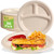 GREENESAGE Paper Plates 9 inch, 50 Pack Compartment Plates Disposable, Heavy Duty Paper Plates with Dividers, 100% Compostable Paper Plates, 3 Compartment Plates for Everyday, Divided Paper Plates