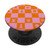 Pink and Orange Checkered Checkerboard Pattern PopSockets Standard PopGrip