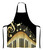 Lefolen Black And Gold Music Notes Bib Apron with Adjustable Neck for Men Women,Suitable for Home Kitchen Cooking Waitress Chef Grill Bistro Baking BBQ Apron