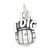 LGU Sterling Silver Oxidized One Sided I Dig Volleyball Charm