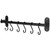Wall Mounted Utensil Rack, Wall Mounted Shelf with Hooks with Pots and Pans Hanging Rack for Cookware Holder Hooks with Screws Black