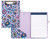 Vera Bradley Mini Clipboard Folio with Refillable Lined Notepad, Purple Floral Padfolio with Interior Pocket and Pen Loop, Cloud Vine Multi