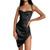 AwarFy Women's Fashion Solid Color Strap Wrapped Chest Back Lace Up Dress Comfortable Dress (A2-Black, M)