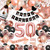 50th Birthday Decorations Women, Happy 50th Birthday Banner, 50 and Fabulous Birthday Decorations Sash Tiara Cake Topper, 50th Birthday Balloons Rose Gold 50 Birthday Party 50 Year Old Bday Decor