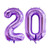 ESHILP 40 Inch Number Balloon Foil Balloon Number 20 Jumbo Giant Balloon Number 20 Balloon for 20th Birthday Party Decoration Wedding Anniversary Graduation Celebration, Purple 20 Number Balloon