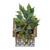Nearly Natural Mini 12in. Mixed Ficus and Fittonia Artificial Hanging Floral Design House Planter Silk Plants, Green