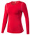 Women Performance Compression Base Layer Long Sleeve Crew Neck Tops Tee T Shirts (US Sizes L, Red)