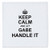 3D Rose Keep Calm and Let Gabe Handle It Funny Personal Name Square Quilt 6 x 6