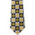 Masonic Neck Tie - Black & White & Gold Polyester Long tie w/Compass & Square Checkerboard Masonic Pattern - Freemasons
