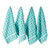 DII Basic Terry Collection Windowpane Dishtowel Set, 16x26, Aqua Check, 4 Piece