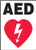 Accuform MFSD562VP Plastic Safety Sign, Legend"AED" with Graphic, 14" Length x 10" Width x 0.055" Thickness, Red/Black on White