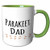 3dRose 154025_7 Parakeet Dad For Bird Lover Pet Owners Parrot With Footprints Mug 11 oz
